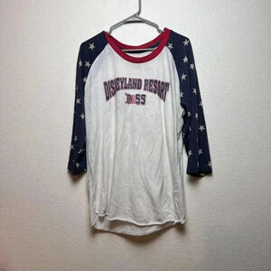 Disneyland Parks Authentic Womens Red White Blue Stars Tshirt Plus Sz 3XL July